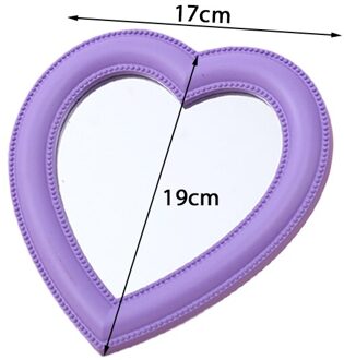 Ins Liefde Makeup Spiegel Desktop Spiegel Tweeërlei Gebruik Make-Up Spiegel Wanddecoratie Kerst Hartvormige Spiegel 17x19cm paars