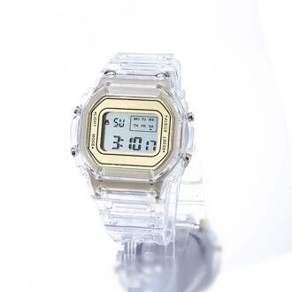 Ins Mannen Vrouwen Horloges Casual Transparante Digitale Sport Horloge Dames Elektronische Horloges Kid 'S Horloge Relogio Digitale goud