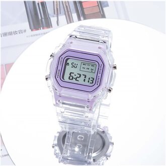 Ins Mannen Vrouwen Horloges Casual Transparante Digitale Sport Horloge Dames Elektronische Horloges Kid 'S Horloge Relogio Digitale paars