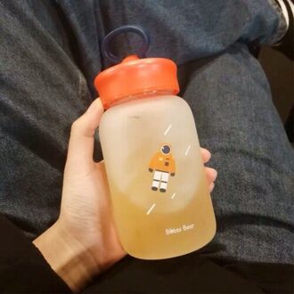 Ins mini leuke water fles botellas para agua mooie glas Cartoon ruimte Volwassenen Direct Drinken 460ml Dag
