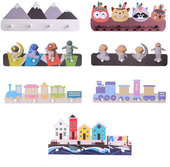 INS Nordic Style Clothes Towel Wall Hook Kids Room Decoration Hanging Hooks Wooden Animal Clothes Rack Clothing Hanger Hook