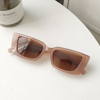 Ins Populaire Mode Cat Eye Zonnebril Driver Bril Vrouwen Vintage Luipaard Eyewear Mannen Kleine Rechthoek Zonnebril Tinten UV400 thee