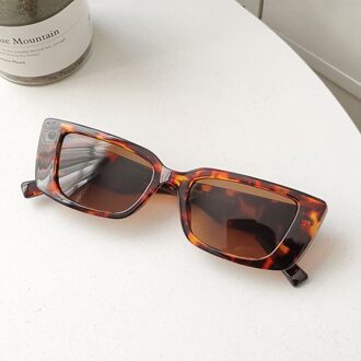 Ins Populaire Mode Cat Eye Zonnebril Driver Bril Vrouwen Vintage Luipaard Eyewear Mannen Kleine Rechthoek Zonnebril Tinten UV400