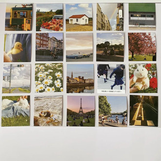 Ins Retro Interesting Creative Decorative Card 5sheets Square Postcard Diy Collocation Background Wall Sticker Chic Photo Props