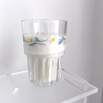 Ins Stijl Kleine Daisy Glas Mooie Meisje Web Celebrity Sap Cup Ontbijt Cup Idyllische Stijl Melk Cup Water Cup kort