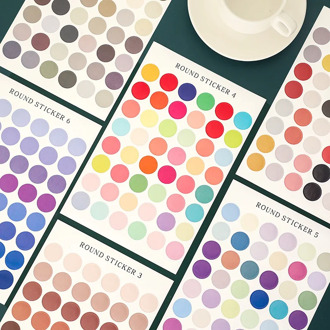 INS Style Mixed Colors Circle Stickers Sealing Cute Girly Photo Sticker Scrapbooking DIY Deco Stationery Sticker