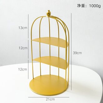 Ins wind rack kamer desktop sieraden opbergdoos smeedijzeren vogelkooi Nordic display frame decoratie frame decoratie geel