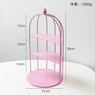 Ins wind rack kamer desktop sieraden opbergdoos smeedijzeren vogelkooi Nordic display frame decoratie frame decoratie roze