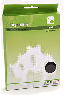 Insecten raam hor/gordijn - klittenband - polyester - 130 x 150 cm - Raamhorren Wit