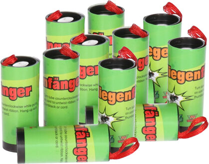Insecten/vliegen vang plakstrips/kleefstrips - 12x stuks - ongedierte bestrijden