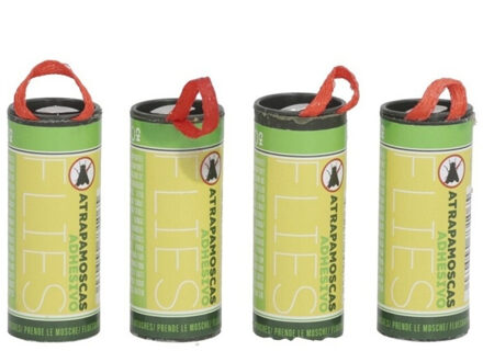 Insecten/vliegen vang plakstrips/kleefstrips - 4x stuks