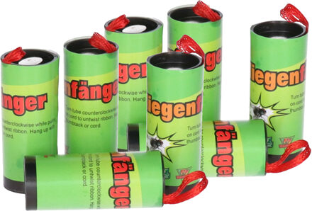 Insecten/vliegen vang plakstrips/kleefstrips - 8x stuks - ongedierte bestrijden