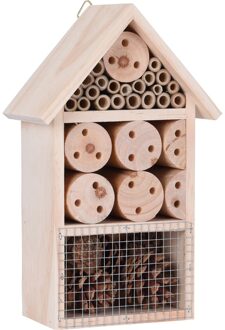 Insectenhotel - hout - 25 cm - Insectenhotel Bruin