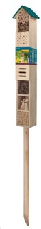 Insectenhotel op paal - Hout - 150x15x10 cm