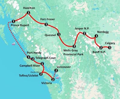 Inside Passage Tour (24 dagen)