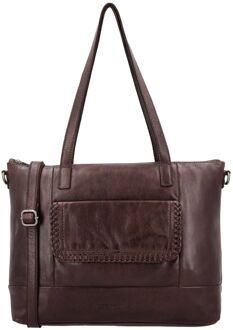 Inspired by Country Shopper dark brown damestas Bruin - H 26 x B 38 x D 12 cm