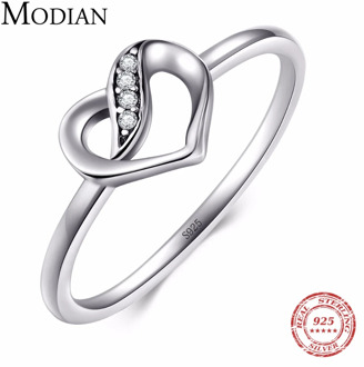 Instagram Hot Sale 100% Solid 925 Sterling silver Heart Shape Ring Classic Female Fashion jewelry Cubic Zirconia For Women Gift