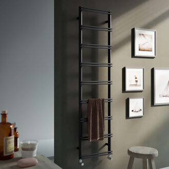 Instamat Designradiator Instamat Emma 160 Elektrisch 166,7x40 cm Incl. Wandconsole Soft Mat Zwart Instamat