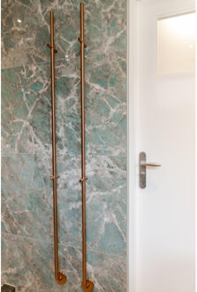 Instamat Jay Elektrische Handdoekradiator 172cm hoog 29Watt Geborsteld brons JAY023 Brons geborsteld