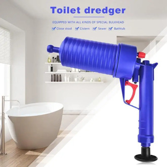 Instant Dredge Toilet Pneumatic Pipe Dredger Air Power Drain Blaster Gun High-Pressure Powerful Manual Sink Plunger Opener Clean