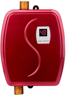 Instant Electric Water Kraan Keuken Snelle Verwarming Constante Temperatuur Huishouden Koud En Warm Mini Boiler 3800W rood / eu stekker