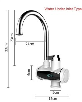Instant Elektrische Verwarming Kraan Kraan Keuken Tankless Onmiddellijke Boiler Badkamer Temperatuur Display 3000W Eu Water under inlet / eu stekker