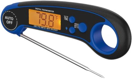 Instant Read Vlees Thermometer Waterdichte Digitale Voedsel Thermometer Met Achtergrondverlichting X4YE Blauw