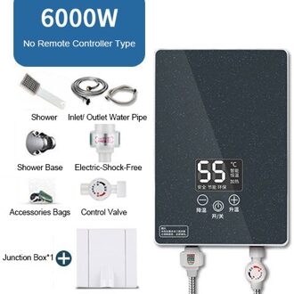 Instant Verwarming Afstandsbediening Elektrische Boiler Led Temperatuur Display Voor Huishoudelijke Kleine Huren Kamer Met Bad Douche Touch controle groen