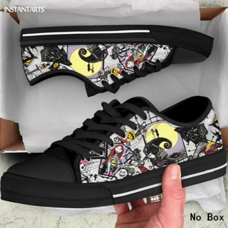 INSTANTARTS Jack Skellington Print Women's Shoes Halloween Party Shoes Nightmare Before Christmas Cartoon Sneaker Female Light