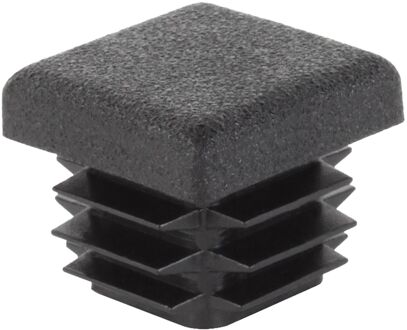 Insteek-eindkap - Met Lamellen - Vierkant Kunststof Zwart - 25x25mm - 4 Stuks