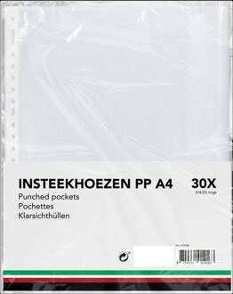 Insteekhoezen A4 pak a 30 stuks transparant