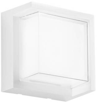 Intec LED buiten wandlamp BLOCK, wit, breedte 16 cm kunststof, CCT