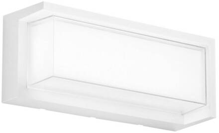 Intec LED buiten wandlamp BLOCK, wit, breedte 32 cm kunststof, CCT