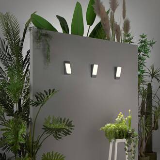 Intec LED buiten wandlamp Coupe, antraciet, hoogte 20 cm, metaal antraciet, wit