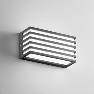 Intec LED buiten wandlamp Dukrot, antraciet, breedte 22 cm, metaal antraciet, wit