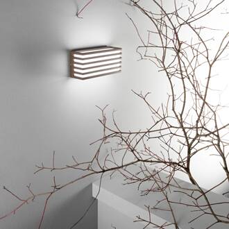 Intec LED buiten wandlamp Dukrot, bronskleurig, breedte 22 cm metaal brons, wit