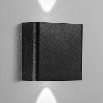 Intec LED buiten wandlamp KLEIN, zwart, breedte 11 cm, kunststof