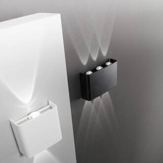 Intec LED buiten wandlamp KLEIN, zwart, breedte 16 cm, kunststof