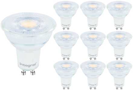 Integral 10x GU10 LED Spot - Dimbaar - 5,6 Watt 400 lumen - 2700K warm wit - Vervangt 50 Watt - Glas - GU10 fitting - LED Reflector - Universele fitting