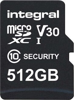 Integral 512 GB Security Camera microSD-kaart voor Dash Cams, Home Cams, CCTV, Body Cams & Drones - INMSDX512G10SE