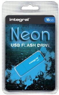 Integral USB-stick 2.0 Integral 16GB neon blauw