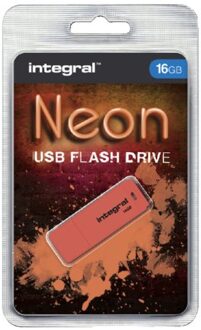 Integral USB-stick 2.0 Integral 16Gb neon oranje