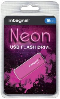 Integral USB-stick 2.0 Integral 16Gb neon roze