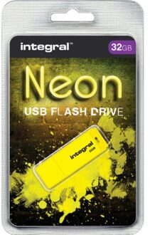 Integral USB-stick 2.0 Integral 32GB neon geel