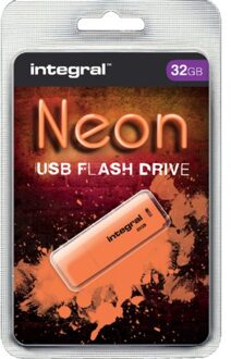 Integral USB-stick 2.0 Integral 32GB neon oranje