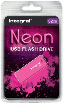 Integral USB-stick 2.0 Integral 32GB neon roze