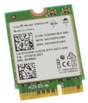 Intel Dual Band AC9560 802.11AC, 2 WiFi & Bluetooth 5.0 for Dell, PN:T0HRM - small
