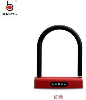 Intelligente Bluetooth wachtwoord U-lock APP waterdicht Huishouden Voor batterij auto motorfiets fiets Glazen deur anti-diefstal slot u1 rood