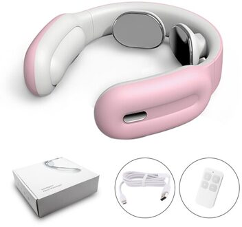 Intelligente Elektronische Nek En Schouder Massager, Lage Frequentie Magnetische Therapie, Pulse Pijnbestrijding, Ontspanning, Wervelkolom, the Screen Is roze