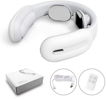 Intelligente Elektronische Nek En Schouder Massager, Lage Frequentie Magnetische Therapie, Pulse Pijnbestrijding, Ontspanning, Wervelkolom, wit Button